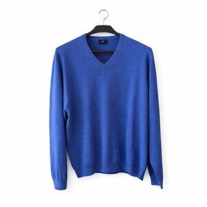 Brooks Brothers 346 Merino Wool V-Neck Sweater XL Blue